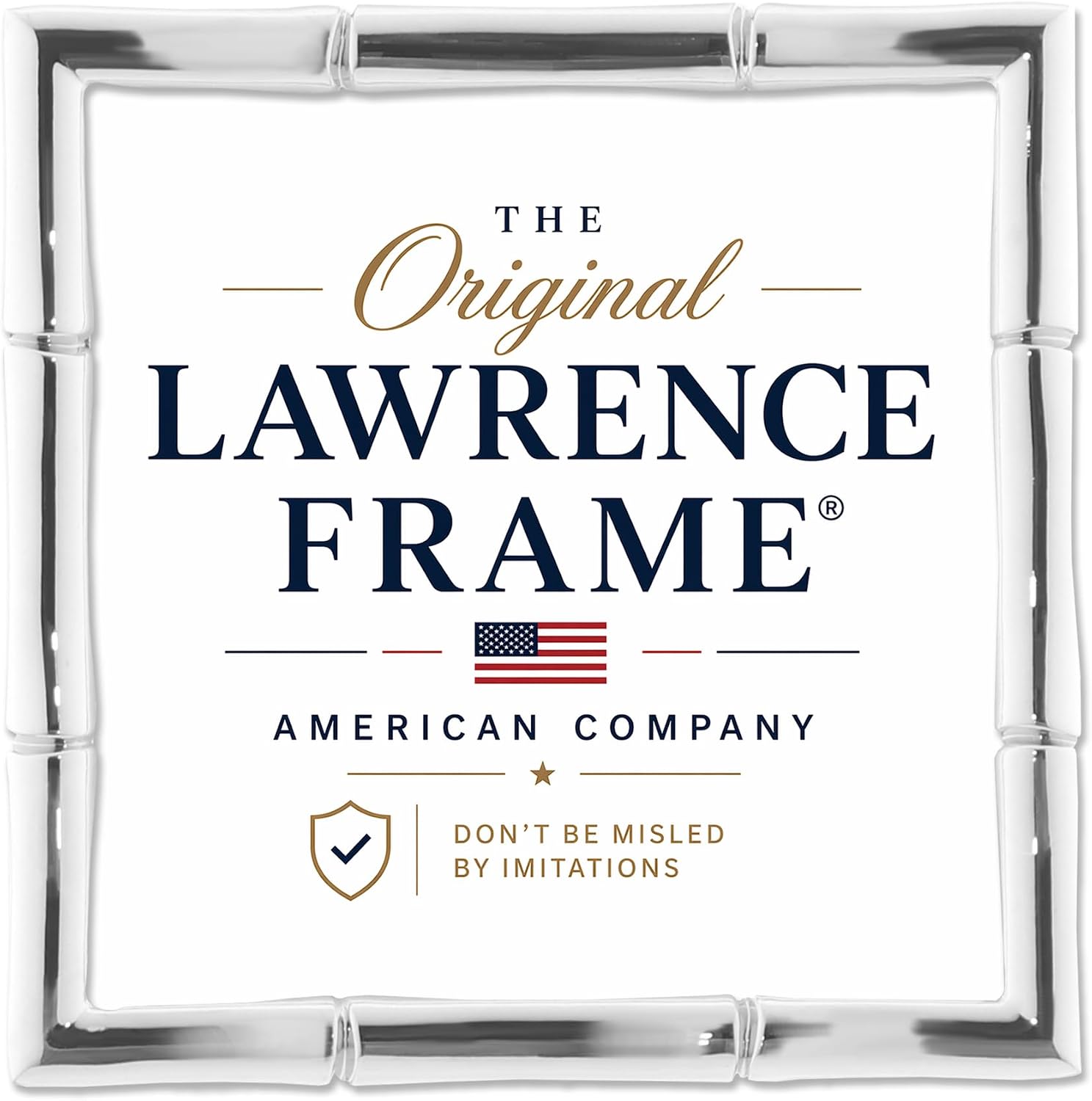 Lawrence Frames Bamboo Design Metal Frame, 4x4, Silver