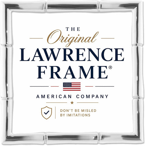 Lawrence Frames Bamboo Design Metal Frame, 4x4, Silver