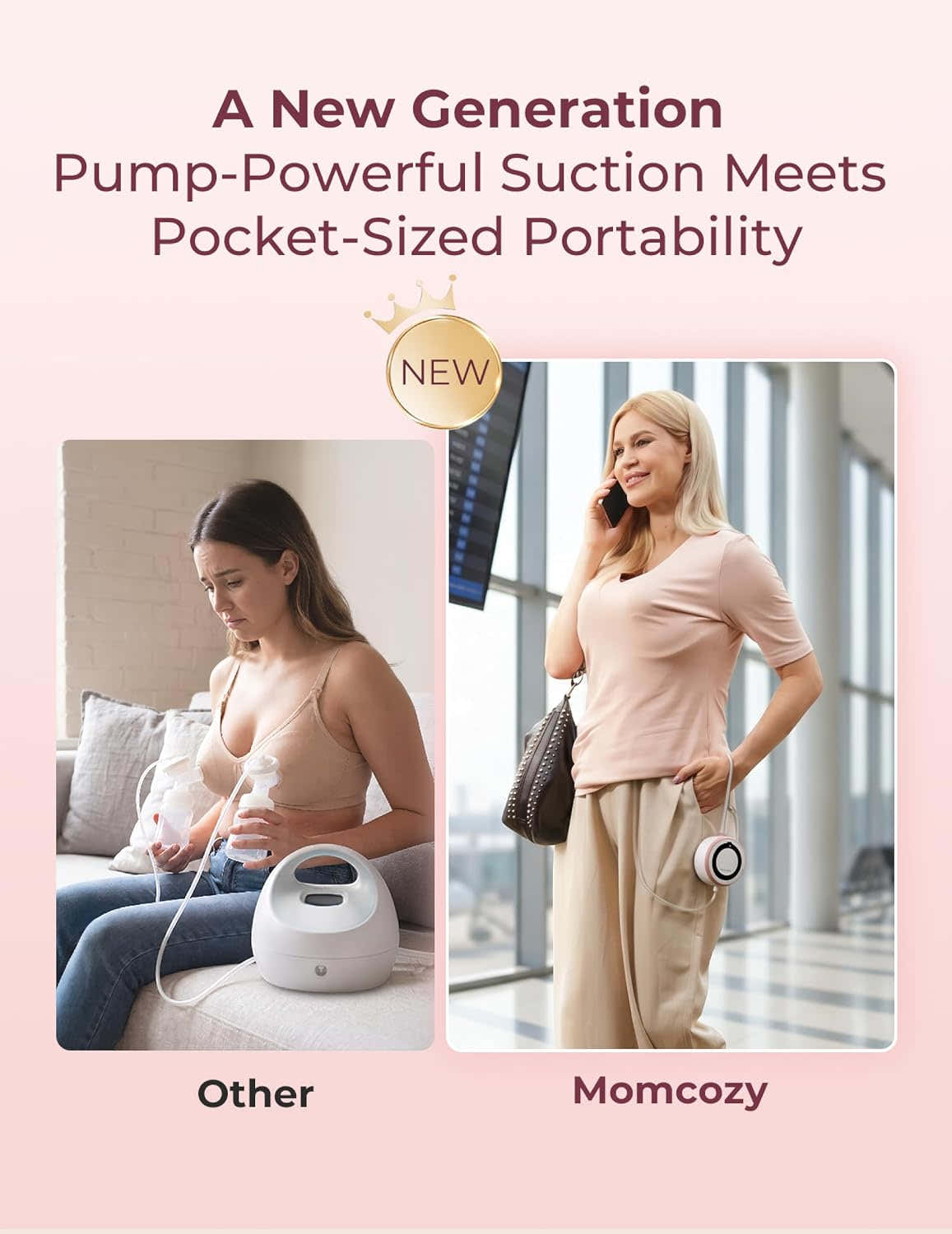 Momcozy V1 Pro Wearable Breast Pump, Hospital-Grade Pocket Primary Pump