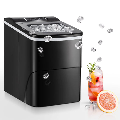 Electactic Ice Maker Countertop, Efficient Easy Carry Ice Machine,30Lbs/Day,Ideal for Restaurant, Bars, Home and Offices, Includes Scoop