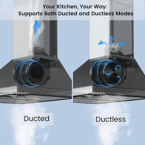 AROAN Wall Mount Range Hood with Ducted/Ductless Convertible Duct, 30 Inch 900CFM Stainless Steel Vent Hood, 4 Speed Touch Panel with 2pcs Adjustable LED Lights (ANTP02-30)
