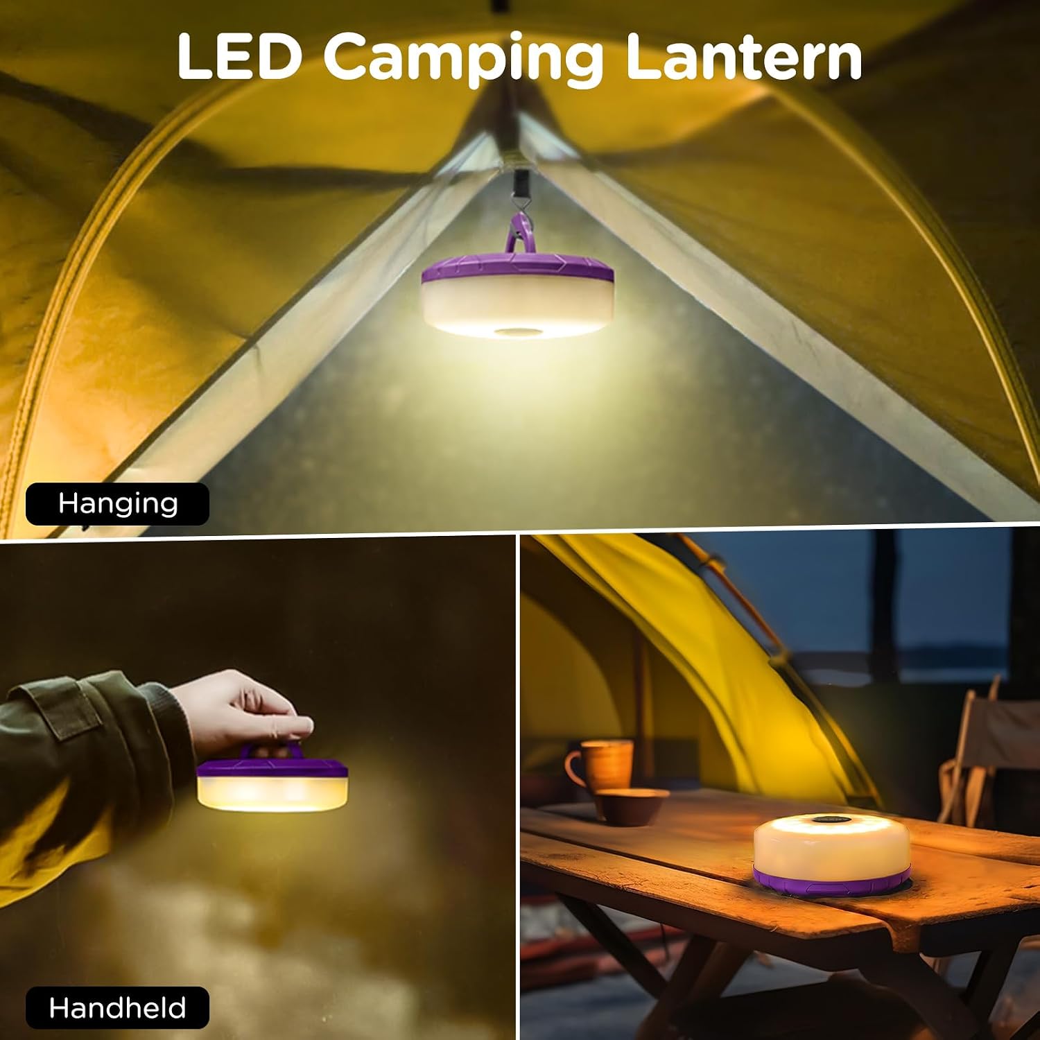 OGERY Camping String Lights 4 in 1, 32.8FT Quick Storage 8 Modes Protable