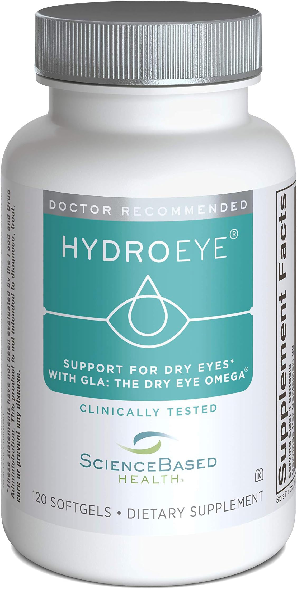 HydroEye Softgels - Dry Eye Relief - Features GLA, EPA, DHA and other Key Nutrients - 120 Count