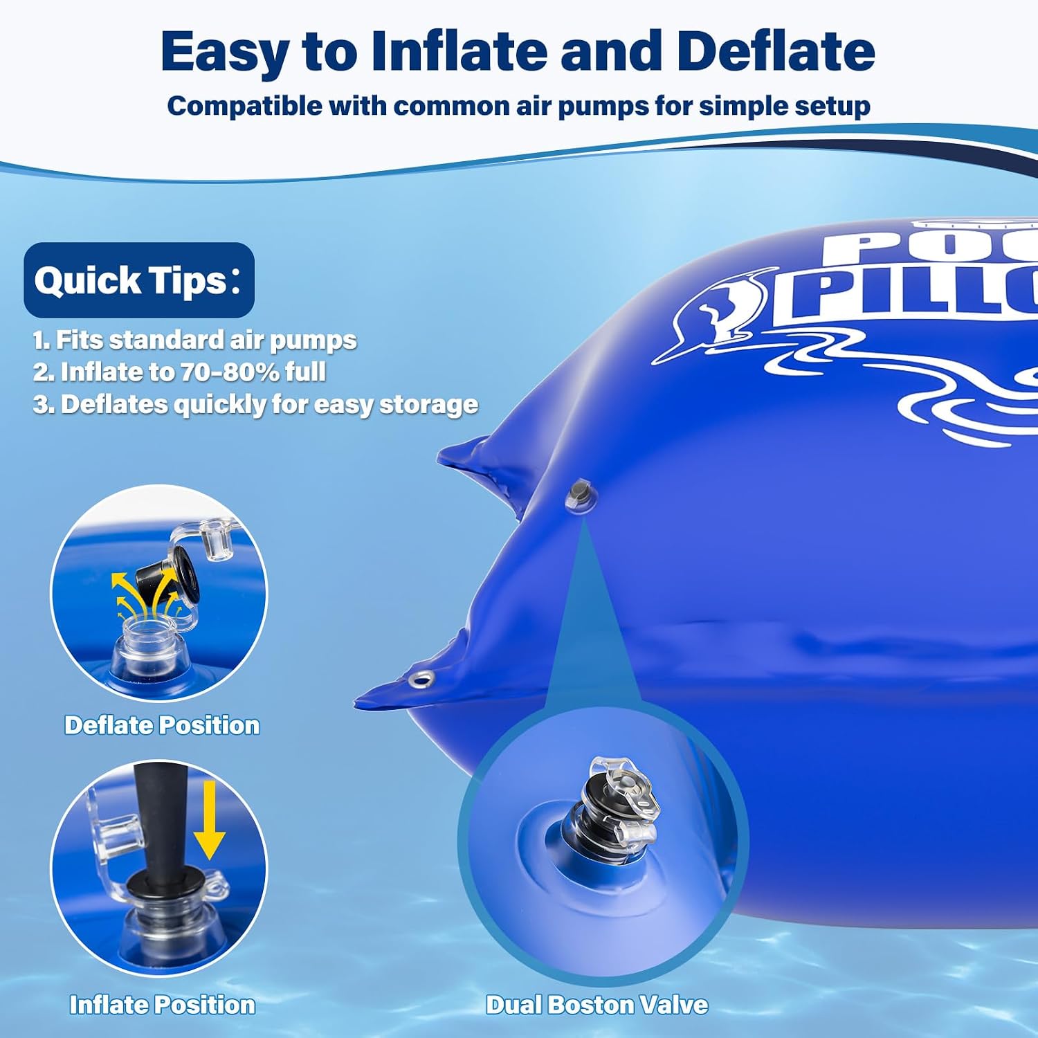 Pool Pillows for Above Ground Pools, 7 Ft Winter Pool Cover Pillow