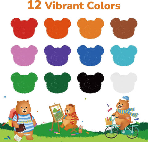 JUPITEARTH Silky Crayons for Toddlers 1-3, Twist & Non-Toxic, 12 Colors