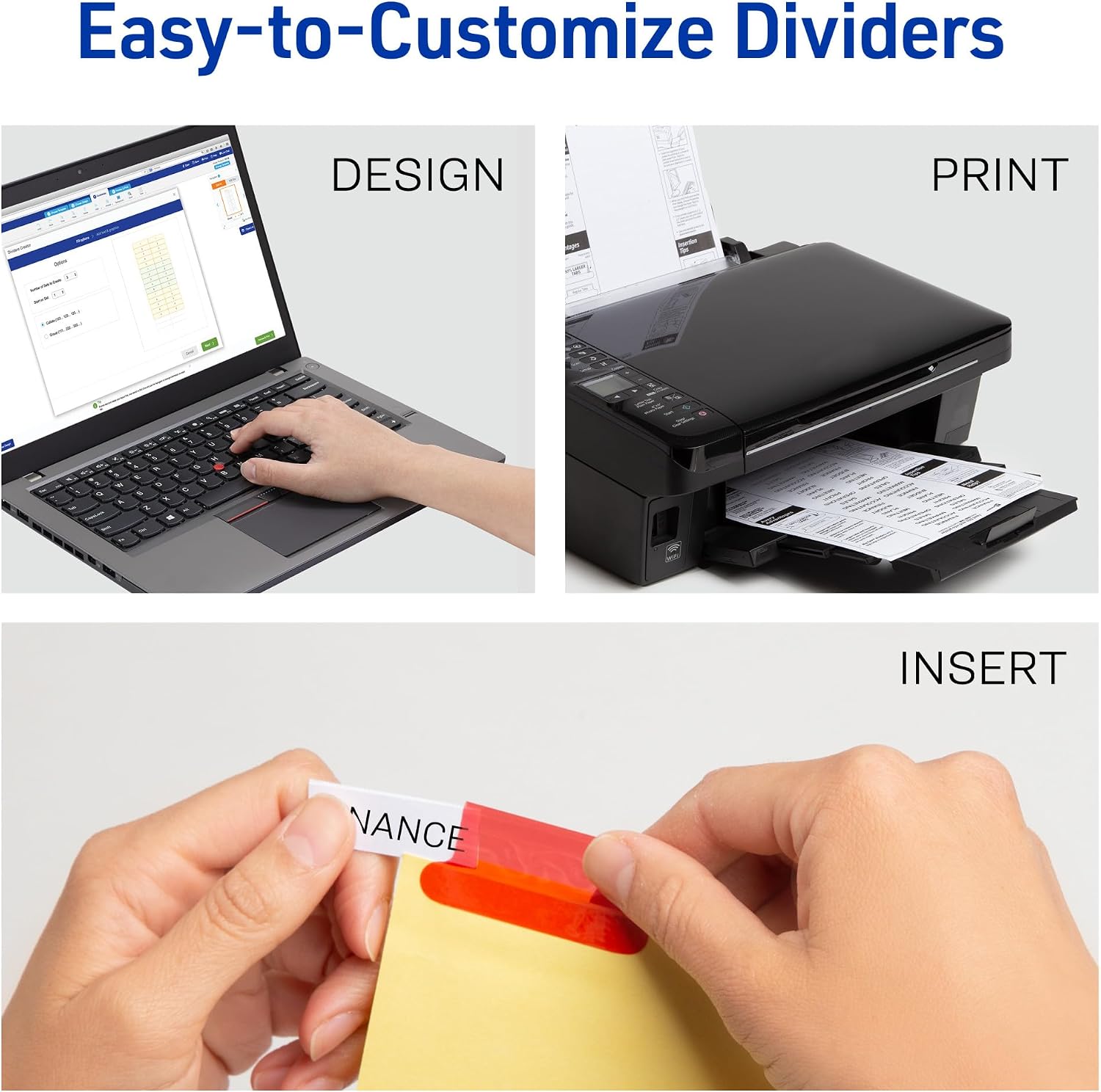 Avery® Big Tab Insertable Dividers, 8-Tab, Multicolor, 1 Set