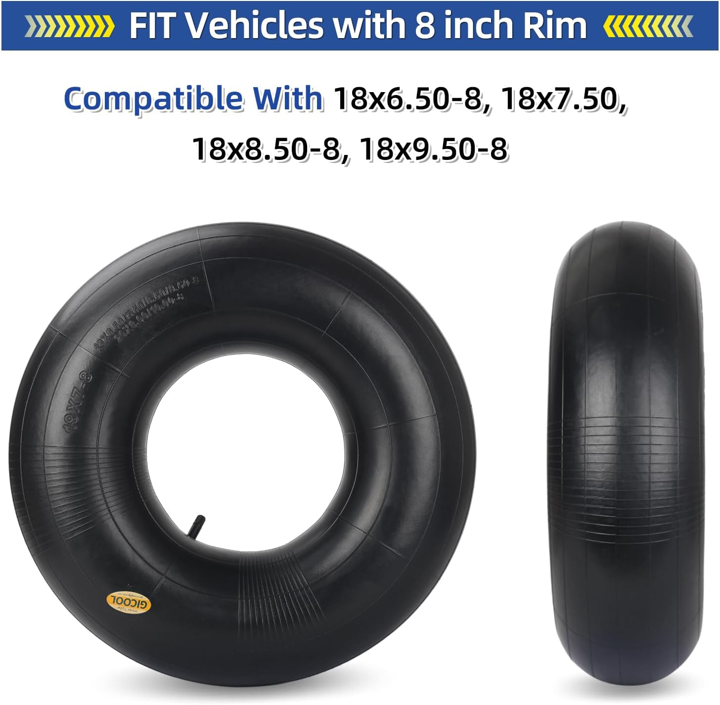 GICOOL 18x8.50/9.50-8 Inner Tubes, TR-13 Valve Stem, 2 Pack
