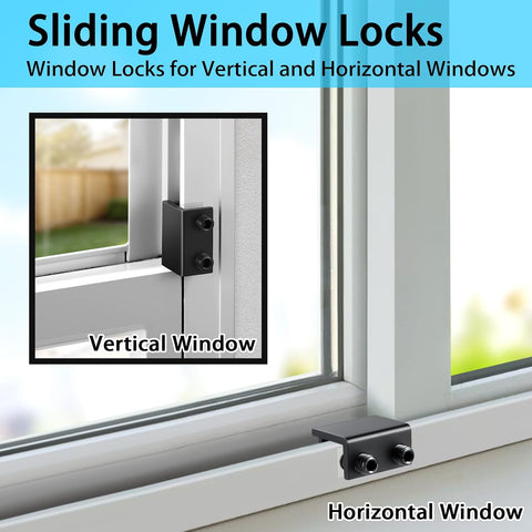 ZRFCXE Window Locks, 4 Pack for Horizontal & Vertical Sliding Windows