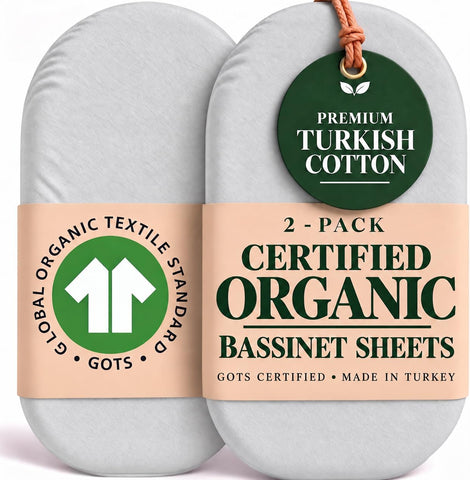 Organic 16x30 Bassinet Sheets for Halo BassiNest, 4moms mamaRoo