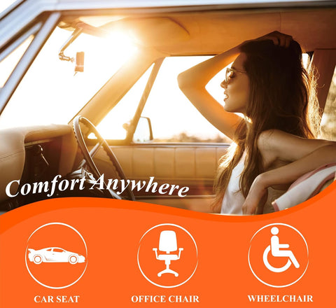 kingphenix Memory Foam Car Seat Cushion for Driver and Office Chair Comfort
