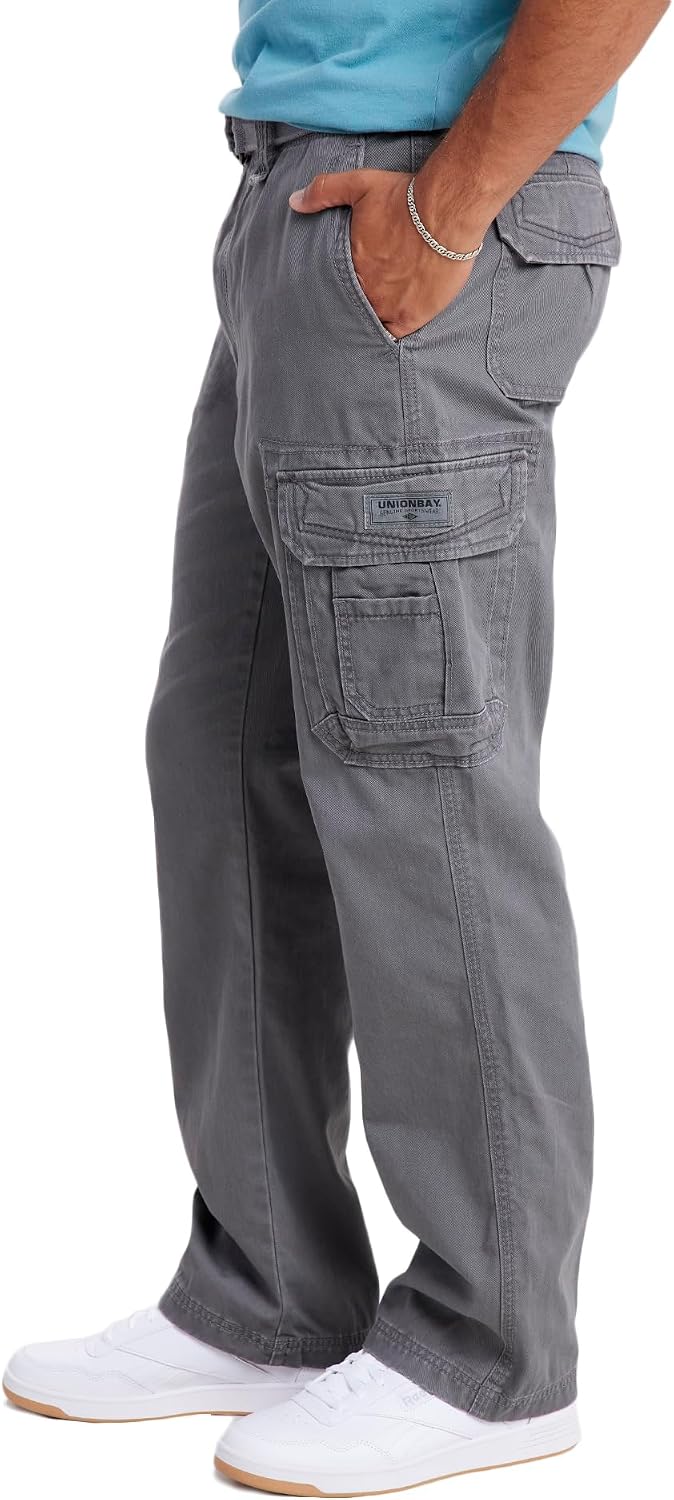 UNIONBAY Men's Survivor Iv Relaxed Fit Cargo Pant-Reg and Big and Tall Sizes