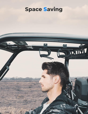KEMIMOTO UTV Overhead Hunting Tool Holder, Roof Mounted Tool and Bow Rack