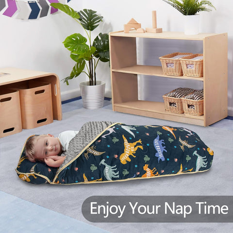 Primlect Toddler Nap Mat with Pillow, Thickened Extra Large Sleeping Bag