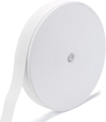 White Elastic Bands for Sewing - Waistband Elastic 1 inch x 30 Yards - Durable, Comfortable Stretch for Pajamas, Crafts, Waistbands & Masks