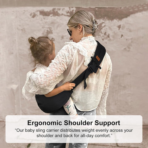 2 Packs Toddler Carrier,Baby Sling Carrier,Baby Sling,Lightweight, Portable, Ergonomic-Designed, Travel-Friendly, Secure & Safe Baby Carriers(Black+Beige)