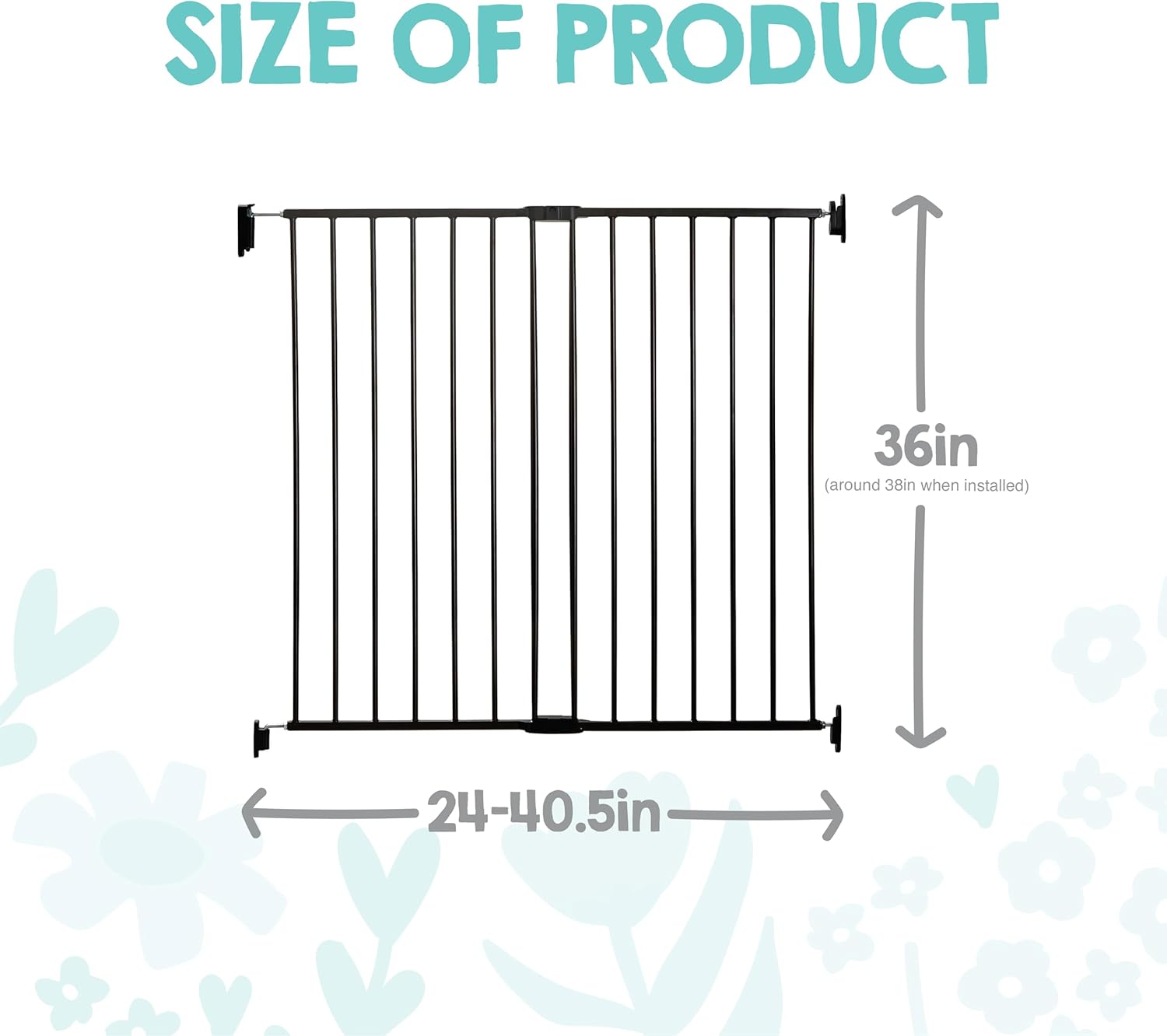 Regalo Safety 36" Extra Tall Baby Gate for Top of Stairs & Dooways