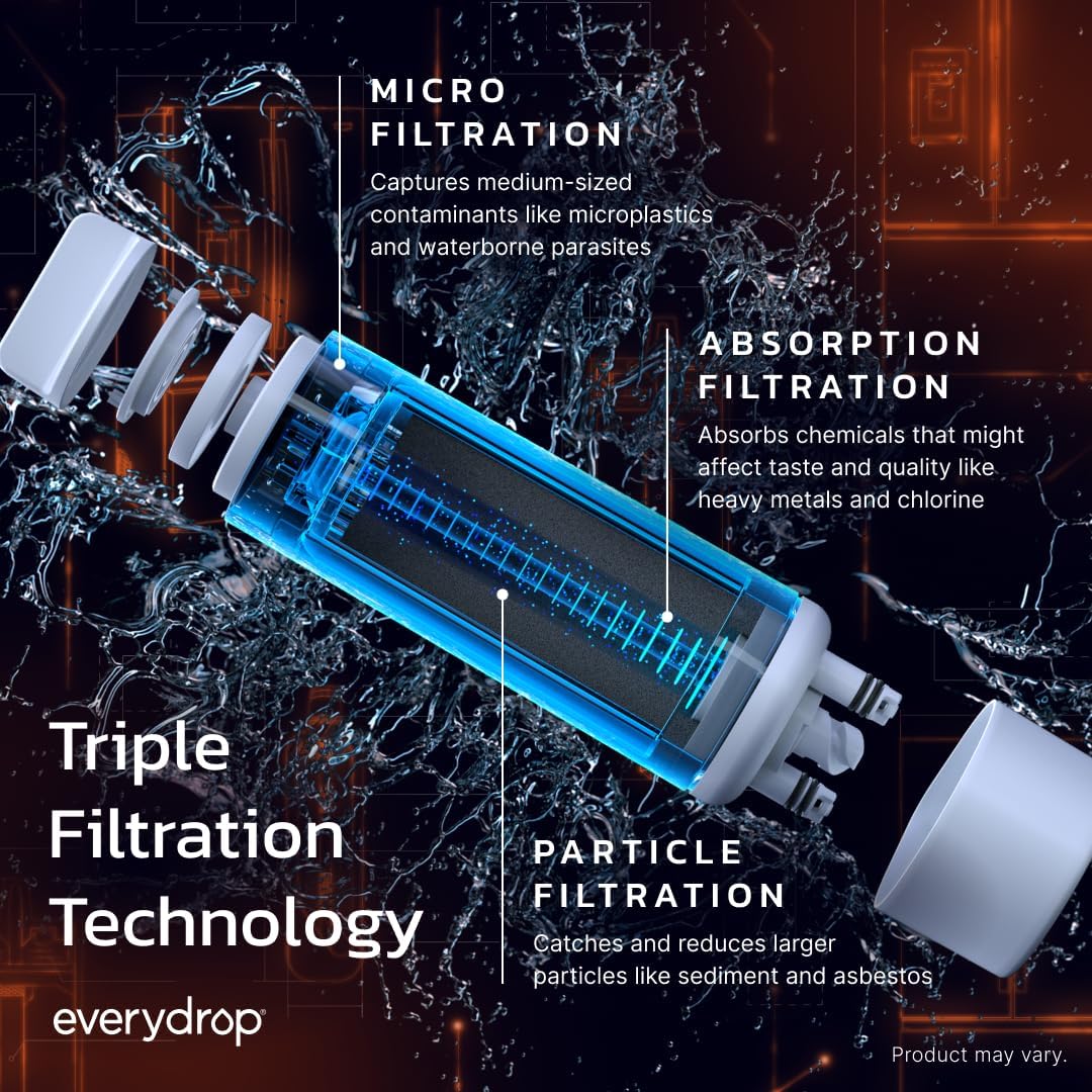 everydrop by Whirlpool Ice & Water Refrigerator Filter 2, Orange, EDR2RXD1