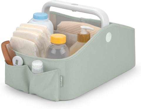 Skip Hop Diaper Caddy Organizer with Touch Sensor Night Light Nursery Style Sage