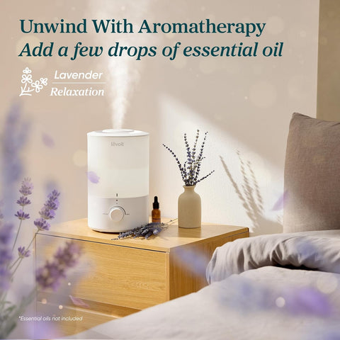 Levoit Humidifiers for Bedroom, Quiet, 3L Cool Mist, Essential Oil Diffuser