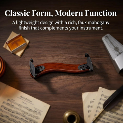 NANYI Violin Shoulder Rest for 4/4 and 3/4 with Collapsible and Height Adjustable Feet, Imitation wood grain. (Pack of 2)