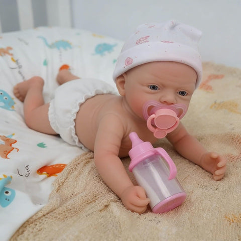 Mire & Mire Reborn Baby Dolls 12" Girl Micro Preemie Full Body Silicone Baby Doll Realistic-Newborn that Look Open Eyes Baby Dolls
