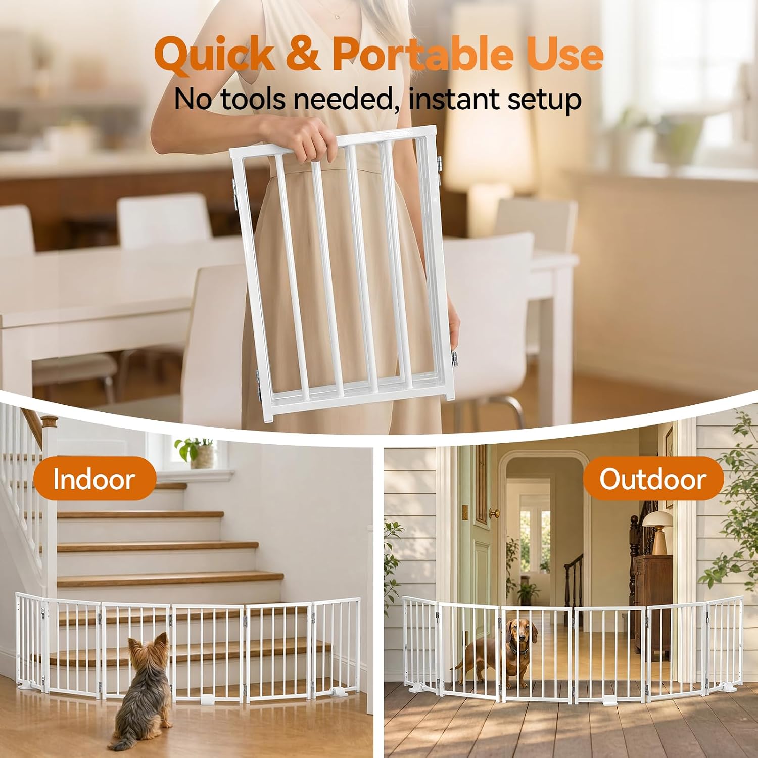 BFNN Small Dog Gate Indoor, Up to 48" W Freestanding Pet/Puppy Fence