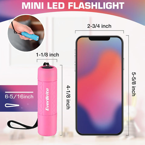 EverBrite 3-Pack Mini LED Flashlights with 9 AAA Batteries & Lanyards