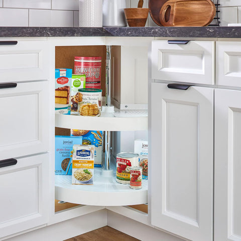 Rev-A-Shelf 2 Tier Pie-Cut Plastic Lazy Susan for Corner Base Cabinets, 28"