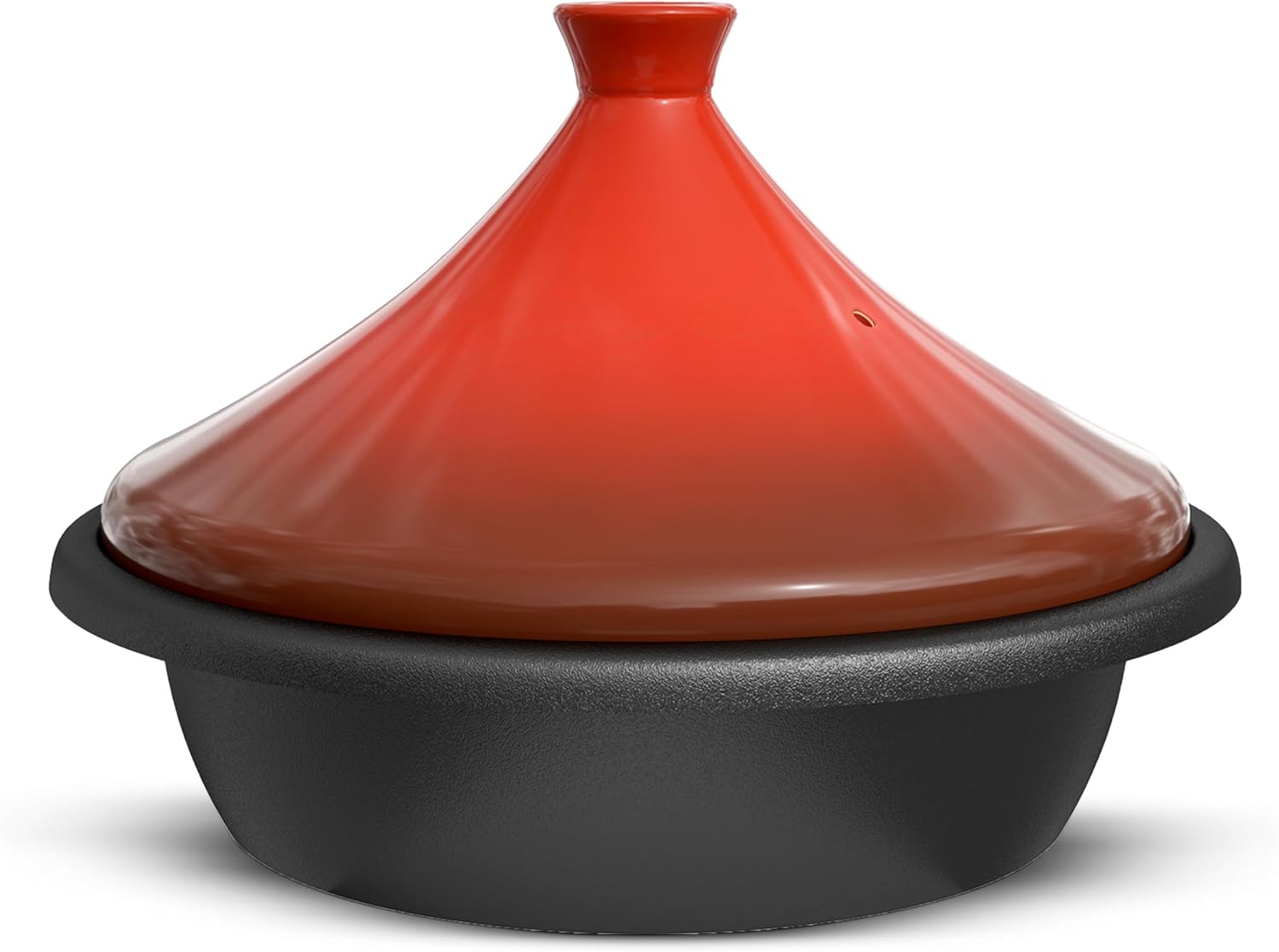 Kook Moroccan Tagine, Enameled Cast Iron Cooking Pot, 3.3 Qt, Crimson