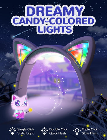 iClever HS25 Kids Headphones Cat Ear, LED Light Up for Toddler Girls School