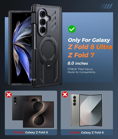 FNTCASE for Samsung Galaxy Z Fold 8 Ultra Case with 360 Magnetic Kickstand