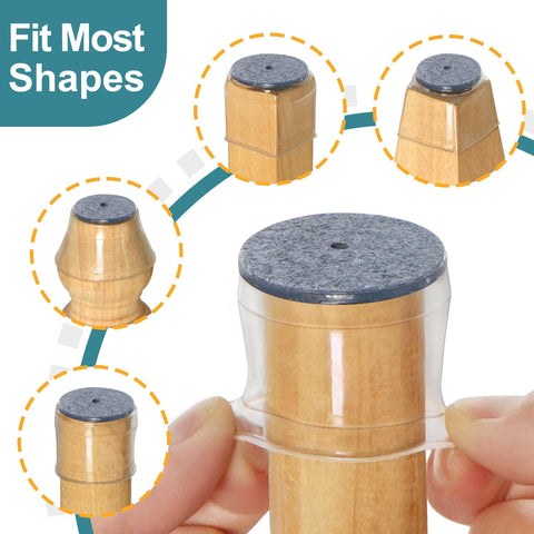 Ansible 24 Pcs Chair Leg Floor Protectors Round
