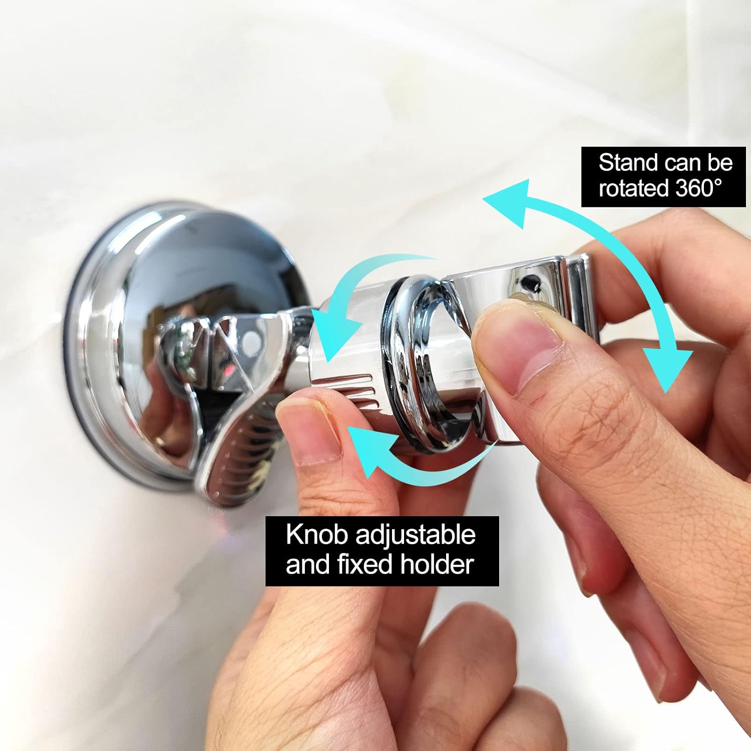 Medsuo Suction Shower Head Holder, 360° Adjustable for Bathroom