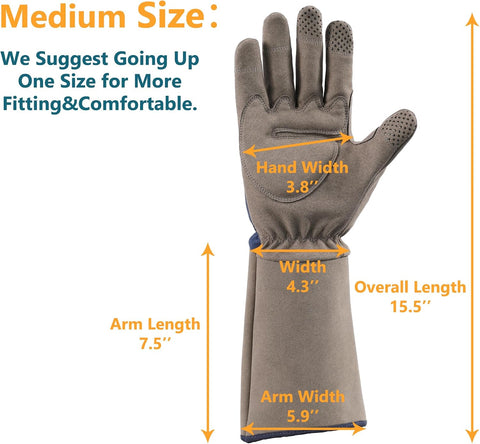 COOLJOB Thorn Proof Rose Pruning Garden Gloves for Men, Long Sleeve Medium