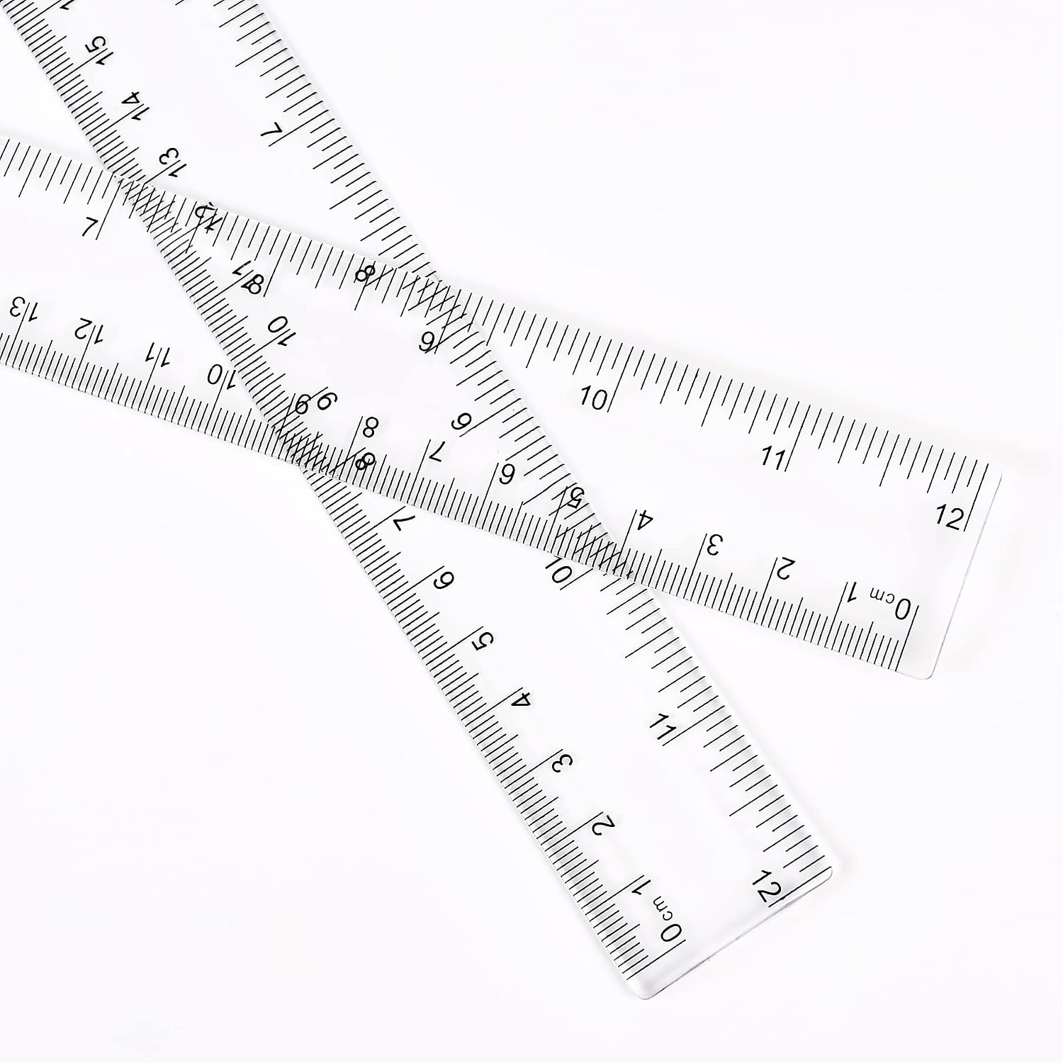 Unjoo Clear Plastic Ruler 12 Inch Straight Rulers, for School, Office, 2pcs