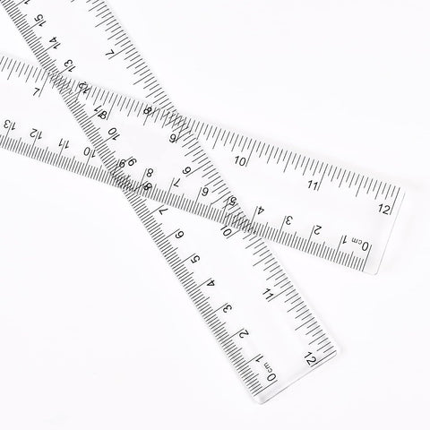 Unjoo Clear Plastic Ruler 12 Inch Straight Rulers, for School, Office, 2pcs