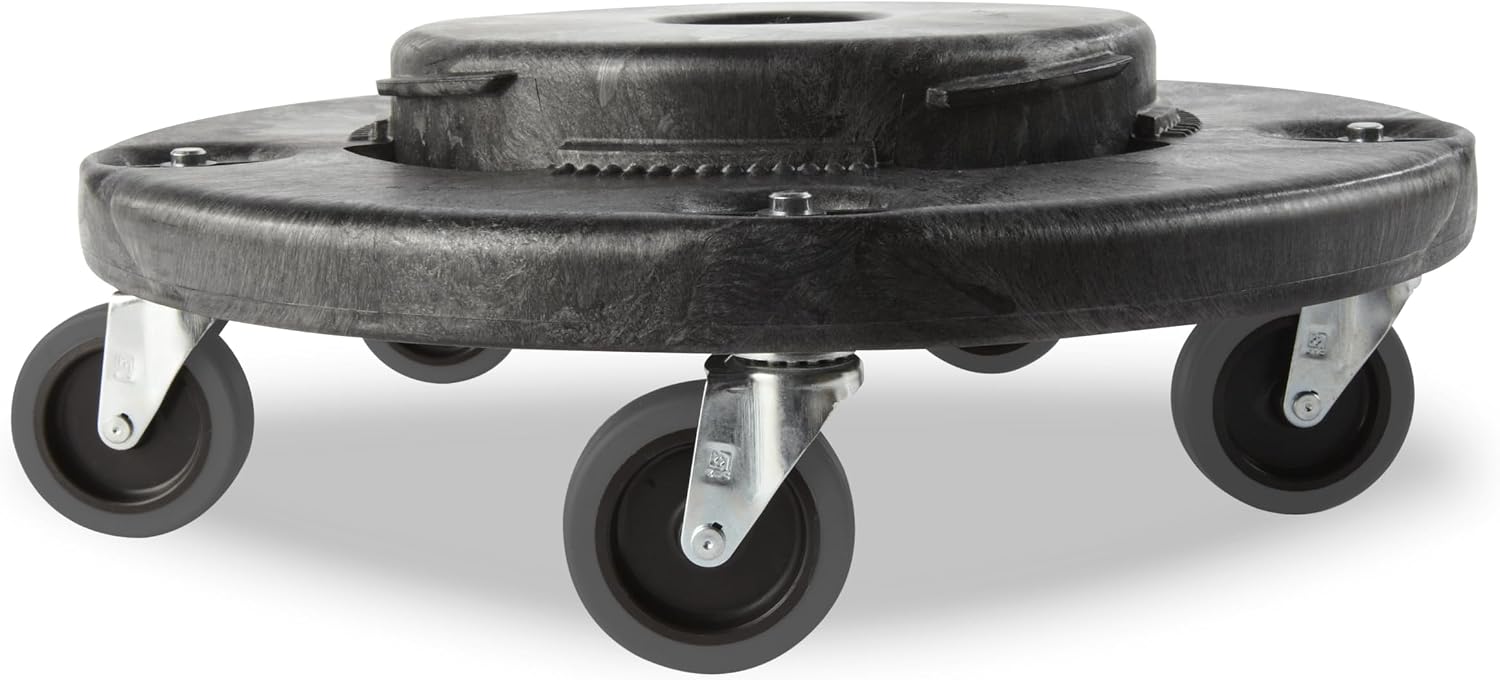 Rubbermaid Commercial Products FG353000BLA Conversion Dolly for Square Brute Container 6-1/4 in H X 17-1/4 in W X 17-1/4 in D Black
