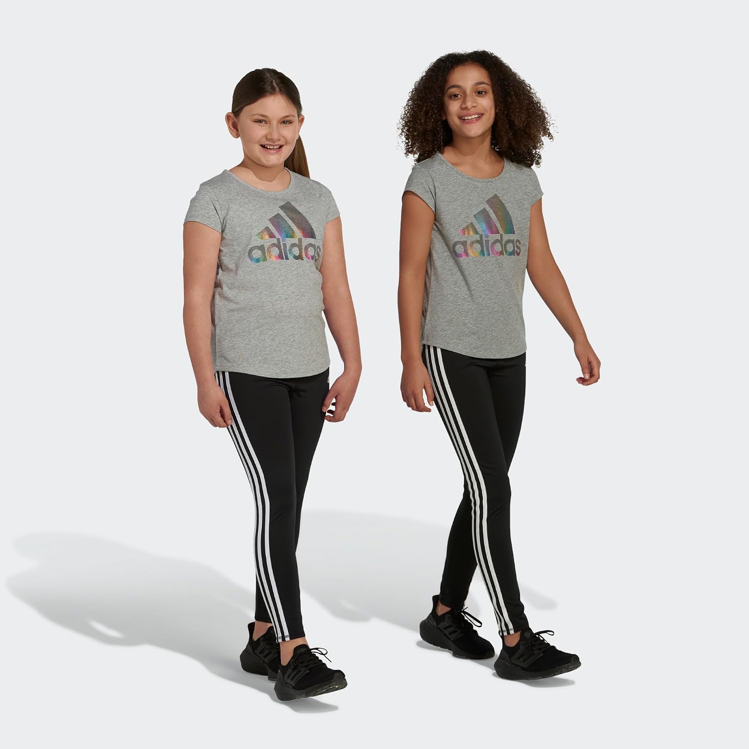 adidas Girls' Short Sleeve Scoop Neck Tee T-Shirt