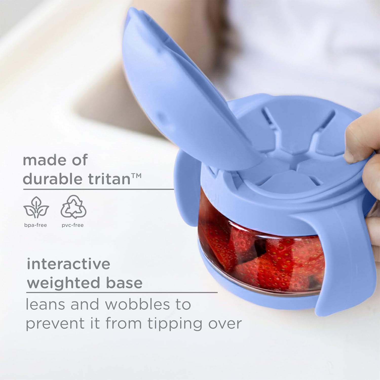 Ubbi Tweat Snack Container for Kids & Toddlers, Polaris Blue