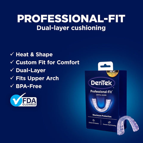 DenTek Professional-Fit Dental Guard, Mouth Guard for Grinding Teeth at Night, 1 Count