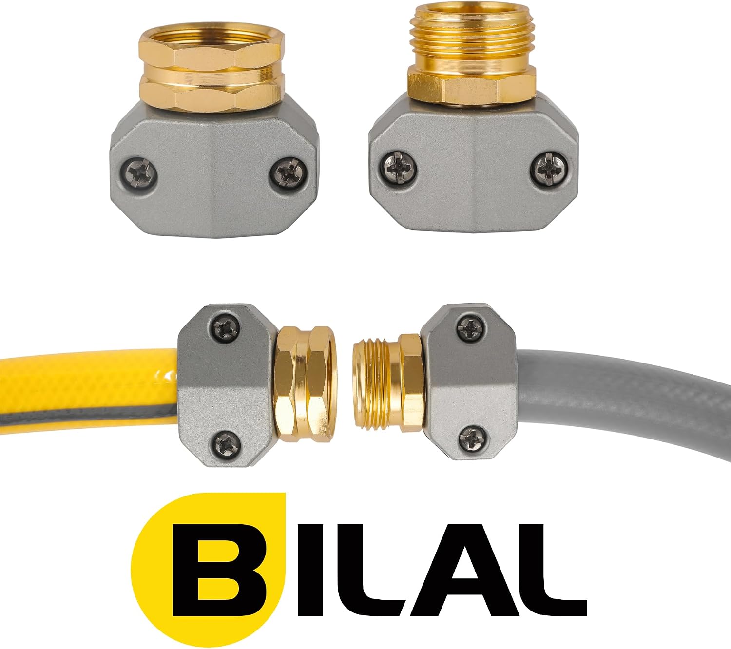 BILAL Garden Hose Repair Kits, Fit 3/4" and 5/8" Garden Hose, 2 Sets