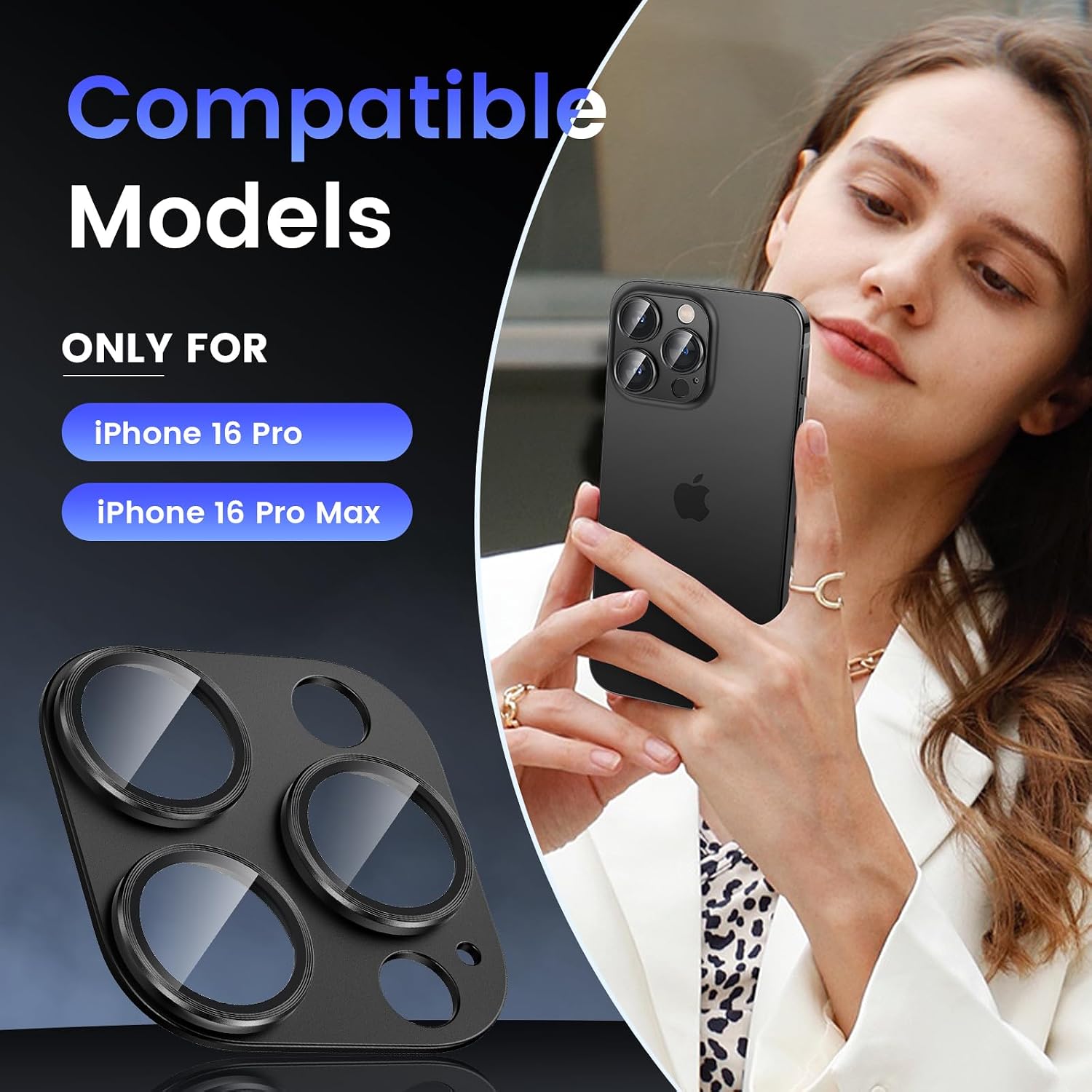 Tensea for iPhone 16 Pro Max/16 Pro/14 Pro Max/14 Pro Camera Lens Protector