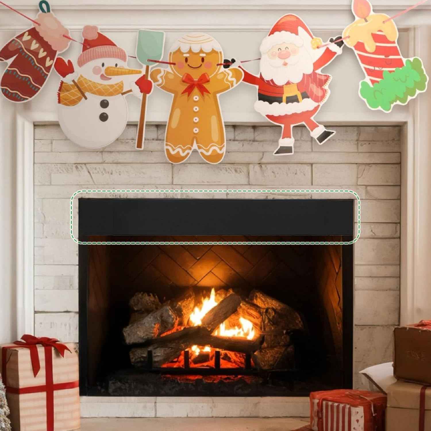 4 Inch Tall Fireplace Hood & Heat Deflector Shield Mantel Protects for Efficient Draft Control | Adjustable Smoke Guard for 28.5" to 48" Fireplaces