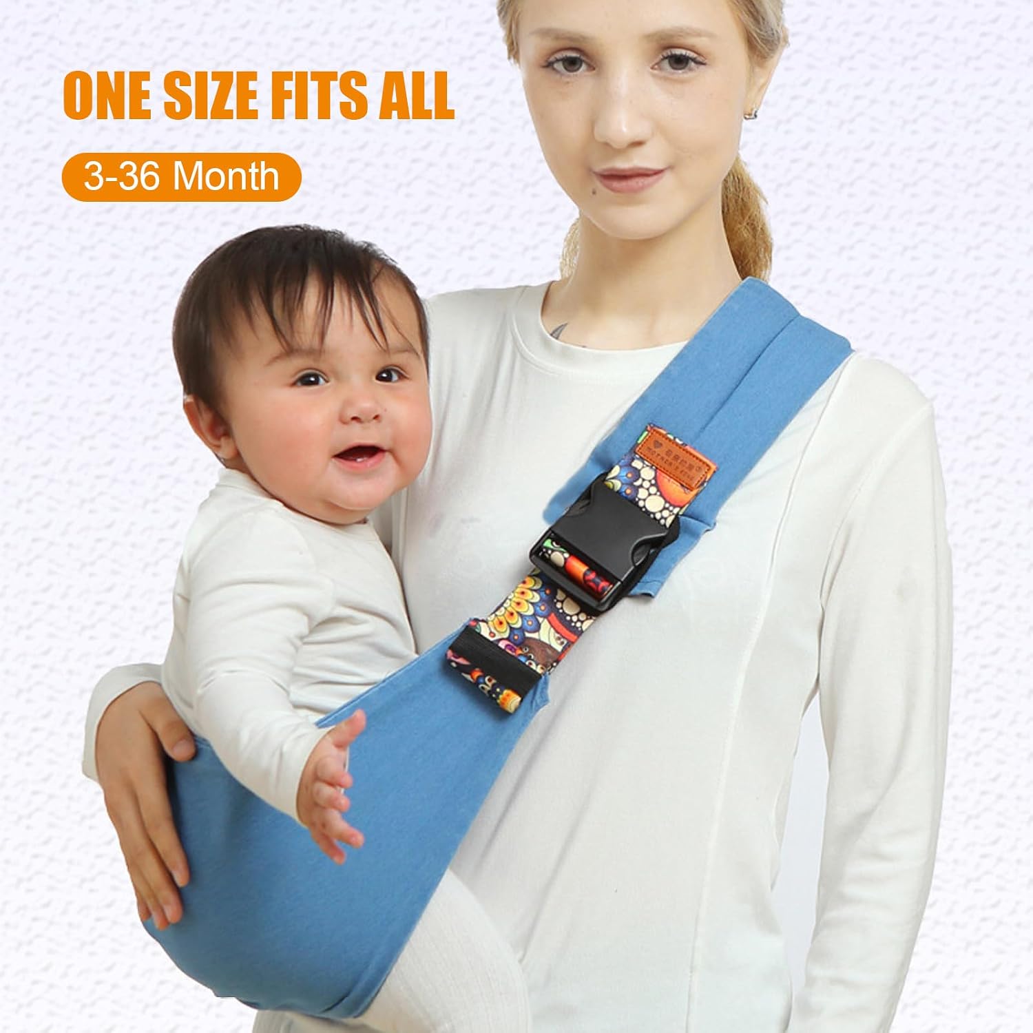 Baby Sling Carrier Baby Sling Newborn to Toddler Carrying 10-30 lbs(Beige)