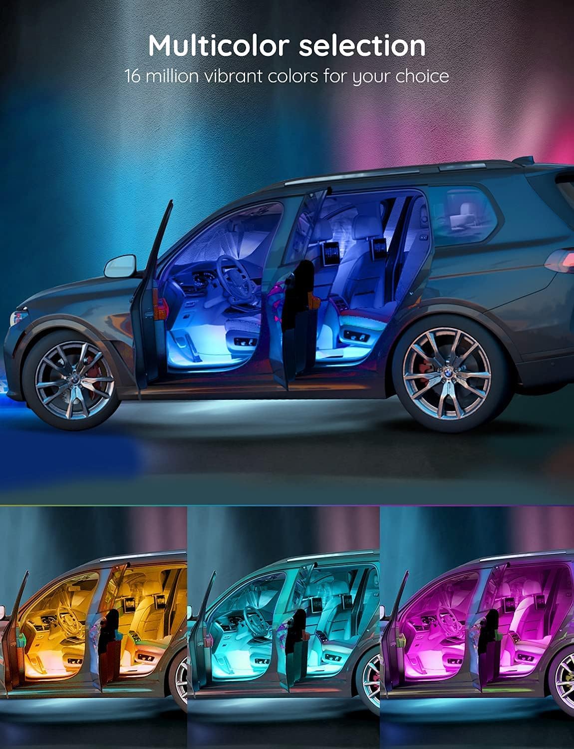 Govee Car LED Lights, RGB Smart Car Interior Lights, App Control