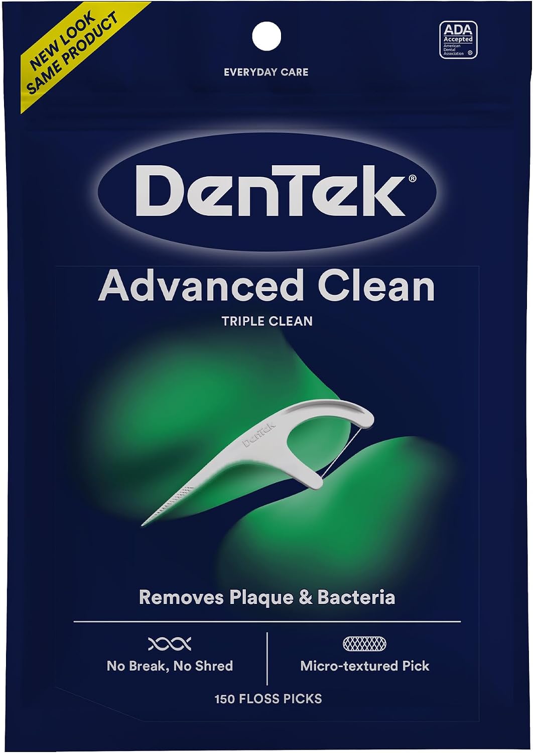 DenTek Floss Picks, Advanced Clean, Plaque Remover, 150 Count