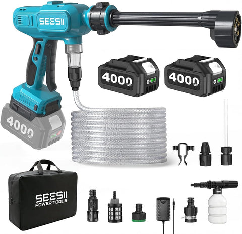 SEESII Cordless Pressure Washer 1250PSI, Portable Power Washer