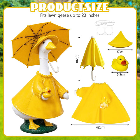 Porch Goose Raincoat Outfit for 23 Inch Goose Statue, Garden Decor Clothing