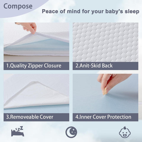 Lisara Baby Bassinet Mattress, 30 x 18 Inch, Gel Memory Foam, Oval