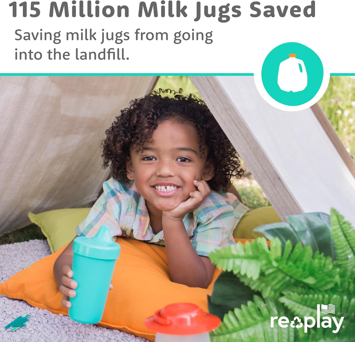 Re-Play Spill-Proof Sippy Cups for Toddlers - Kids Reusable 10 Oz Set of 6, Dishwasher & Microwave Safe, Made in USA, Sorbet